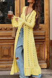 Buttoned Knit Lace Tunic Dress