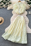 Elegant Polka Dot Skirt Set