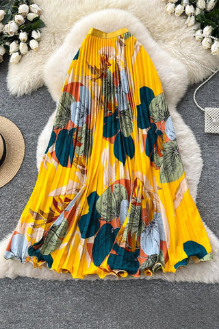 Elegant Pleated Maxi Skirt