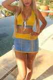Chic Knit Halter Skirt Set
