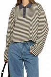 Striped Polo Long-Sleeve Tee