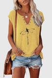 Dragonfly Graphic V-Neck T-Shirt