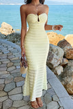 Strapless Textured Casual Dress
