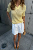 Perforated Polo Tank Top