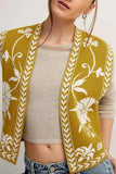 Floral Pattern Open Vest