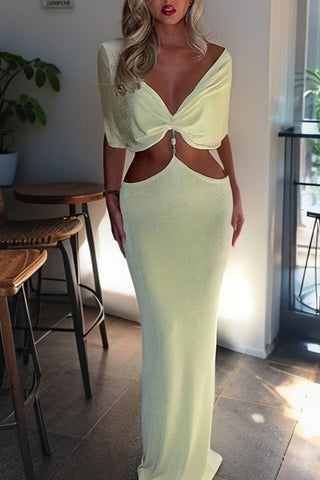 Cutout Twist Front Maxi Dress