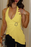 Asymmetrical Hem Tank with Buckle Detail
