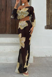 Floral One-Shoulder Skirt Set
