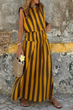 Sleeveless Striped Maxi Dress