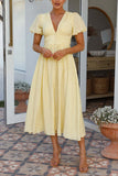 Button-Front Casual Midi Dress