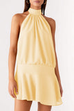 Halter Neck Flare Mini Dress