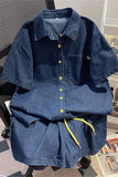 Casual Button-Up Short Set