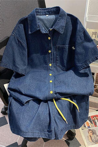 Casual Button-Up Short Set