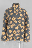 Floral-Print Mock Neck Sweatshirt