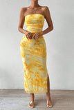 Strapless Tie-Dye Dress