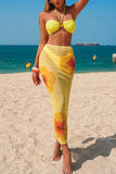 Floral Print Bikini Set with Skirt