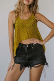 Printed Tank Top with Asymmetrical Hem