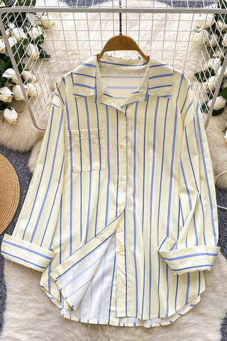 Striped Button-Front Shirt