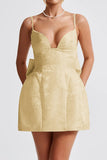 Elegant Bow-Back Evening Mini Dress