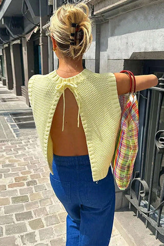 Open-Back Knit Sweater