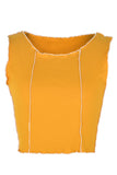 Contrast Stitching Sleeveless Top