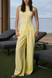 Button-Front Ribbed Tank Top