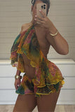 Chic Ruffled Shorts Set