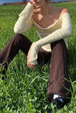 Off-Shoulder Long Sleeve Top