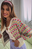 Vibrant Patterned Button Cardigan