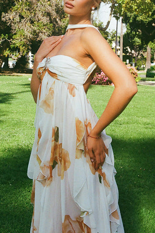 Halter Neck Floral Dress