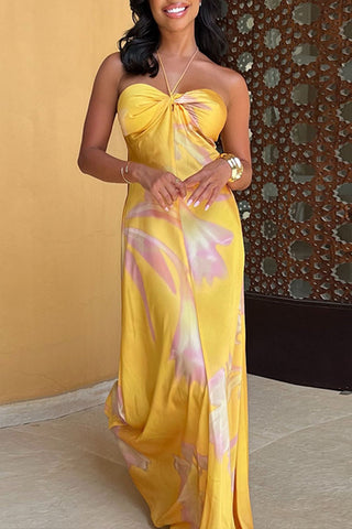 Strapless Floral Maxi Dress