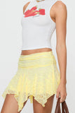 Asymmetric Hem Mini Skirt