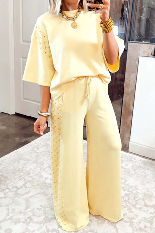 Oversize Tee with Drawstring Pants Set