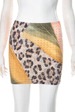 Studded Patchwork Mini Skirt