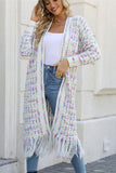 Fringe-Trim Longline Cardigan