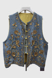 Embellished Button-Front Vest