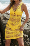 Lace-Up Crochet Beach Dress