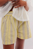 Striped Elastic Waist Casual Shorts