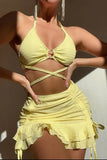Stylish Strappy Bikini Set