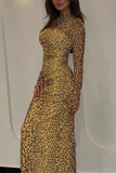 Long Sleeve Patterned Maxi Dress