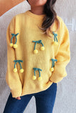 Playful Cherry-Embellished Sweater