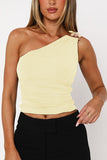 Asymmetrical Pearl-Accent Tank Top