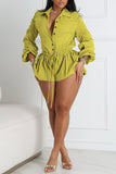 Button-Front Drawstring Romper