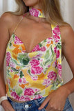 Halter Neck Floral Tank Top