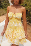 Strapless Layered Casual Dress
