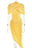 Draped Ruched Evening Dress