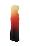 Strapless Floral Casual Dress
