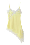 Asymmetrical Lace Trim Dress