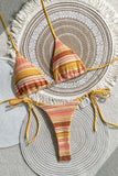 Striped Triangle Bikini Set