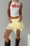 Asymmetric Hem Mini Skirt
